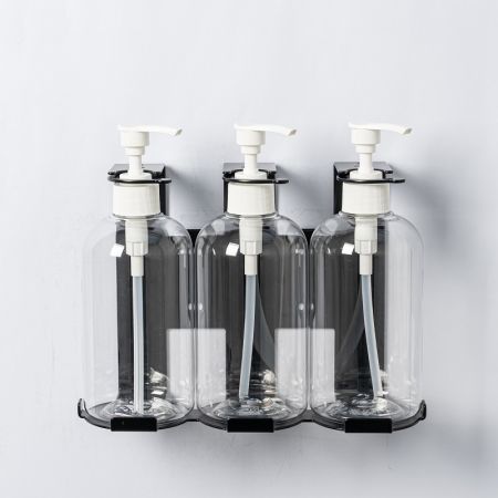 Quick Draining Triple Shampoo Bottle Holder For Shower Room - Triple Shampoo Bottle Holder For Shower Room